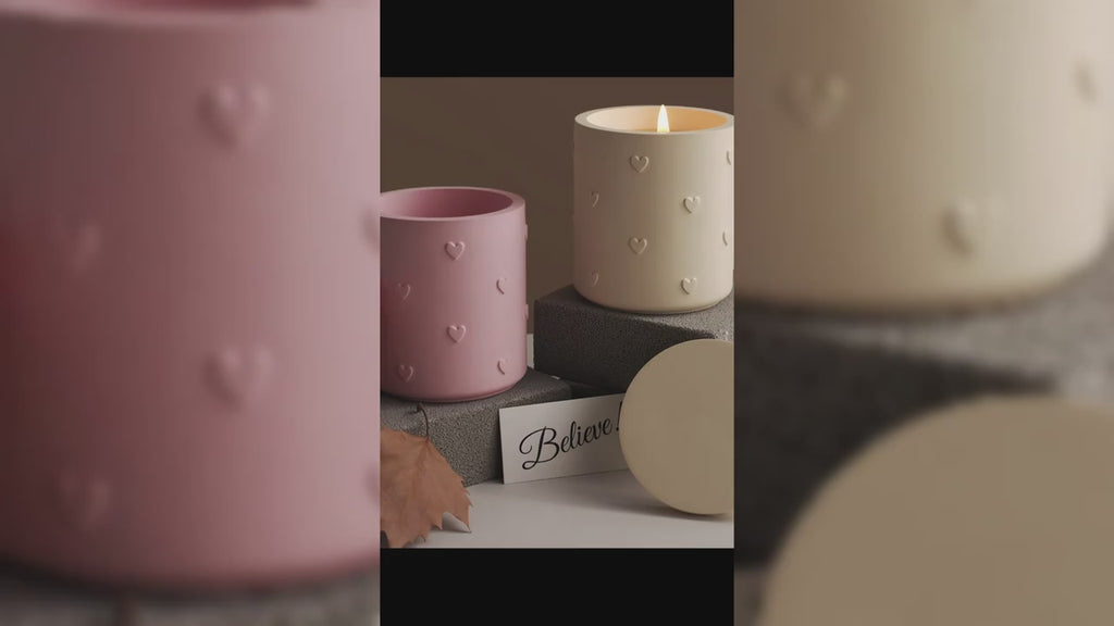 Love Heart Embossed Cup Silicone Molds DIY Flowerpot Candle Vessel Gypsum Plaster Cement Mould Jar Craft Pouring UV Resin Mold