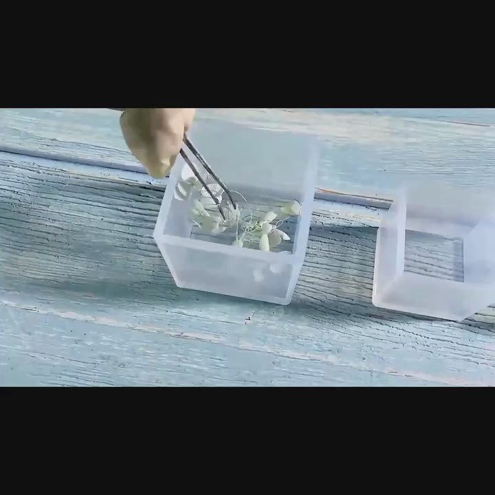 5pcs Square Resin Mold Silicone Epoxy Resin Pouring Mold DIY Box Resin Silicone Set Mold Transparent Cube Silicone Mold For Resin Casting